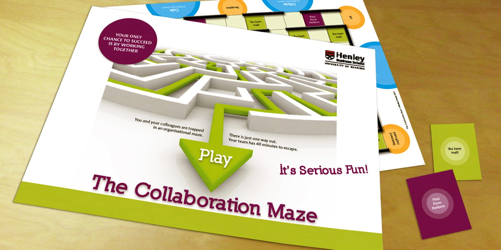 The Collaboration Maze game board flyer