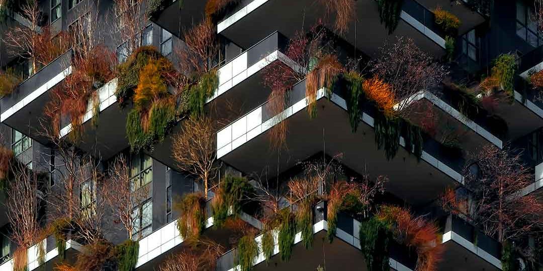 Organization Design | Organizational Design High rise building with plants and trees on the balconies.